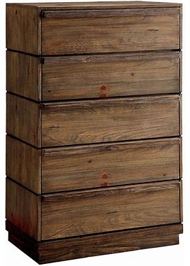 Coimbra Rustic Natural Tone Transitional Style Chest Of Drawers