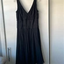 Tadashi Shoji Dresses | Tadashi Shoji Black Midnight Silk Chiffon Dress 16 | Color: Black | Size: 16