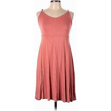 Torrid Casual Dress - A-Line V Neck Sleeveless: Pink Print Dresses - Women's Size Large Plus