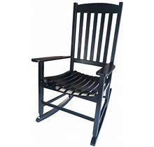 Mainstays Outdoor Wood Porch Rocking Chair, Black Color, Weather Resistant Finish