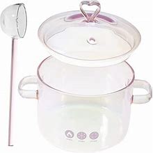 Yardwe Clear Cookware 1 Set Glass Saucepan Clear Glass Cooking Pot Pan With Lid Braising Pan With Lid Glass Cooking Pots Glass Pots Large Pot Glass W