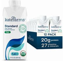 Kate Farms Standard 1.4 Sole-Source Nutrition Formula, Plain, 11 Oz. | Case Of 12 | Carewell