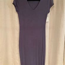 New V-Neck Midi Dress - New Women | Color: Blue | Size: S