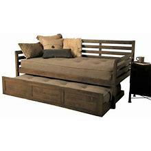 Kodiak Furniture Boho Daybed And Trundle In Rustic Walnut With Stone Mattresses