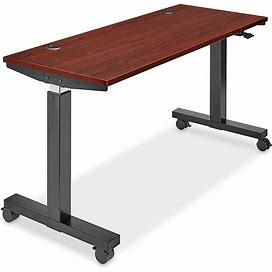 Adjustable Height Training Table - 60 X 24", Mahogany - ULINE - H-7704MAH