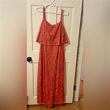 Soho Dresses | Coral Maxi Lace Dress | Color: Orange/Pink | Size: 2X