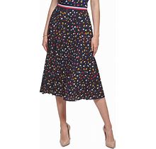 Tommy Hilfiger Women's Floral-Print Pleated Midi Dress - Midnight Multi - Size 2