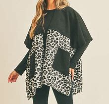 Styline Women's Soft Leopard Animal Print Cardigan Ruana Shawl Wrap