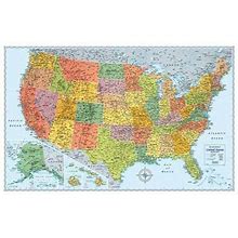 Rand Mcnally Signature Political Wall Map United States W/ Capitals