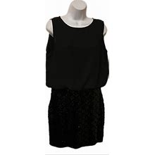 Black Dress- Sequins On Bottom | Color: Black | Size: L
