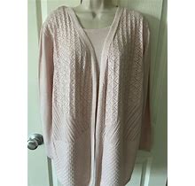 Croft & Barrow Womens Pink Long Sleeve Pullover Cardigan Sweater Sz Large