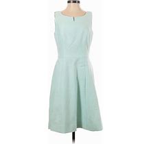 Weddington Way Cocktail Dress - A-Line Boatneck Sleeveless: Green Solid Dresses - Women's Size 4