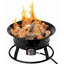 Flame King Smokeless Propane Fire Pit, 19-Inch Portable Firebowl - Black