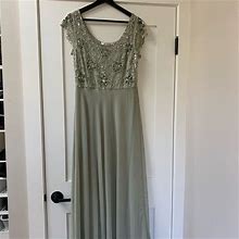 J Kara Dresses | J Kara Beaded Sage Green Dress Size 6 | Color: Green | Size: 6