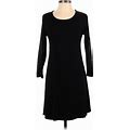 MSK Casual Dress - A-Line: Black Solid Dresses - Women's Size Small Petite