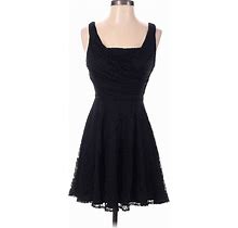 Express Outlet Cocktail Dress - Mini: Black Damask Dresses - Women's Size 0