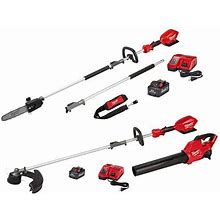 Milwaukee M18 FUEL 10 in. 18V Lithium-Ion Brushless Electric Cordless Pole Saw Kit With M18 FUEL String Trimmer/Blower Combo Kit