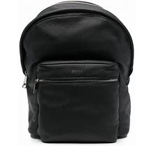 Zegna - Logo-Plaque Leather Backpack - Men - Calf Leather (Top Grain) - One Size - Black
