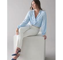Women's Elle Slim Trouser Comfort Stretch Pants In White Size 16 | White House Black Market