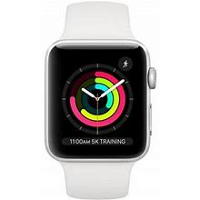 Restored Apple Watch Series 3 GPS Only 38mm Silver Aluminum Case With White Sport Band (Refurbished)