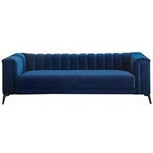 Darci Blue Tuxedo Arm Upholstered Sofa