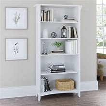 Bush Furniture Salinas Tall 5 Shelf Bookcase In Pure White