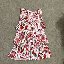 Venus Dresses | Strapless Floral Print Dress | Color: Pink/White | Size: L