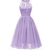 Dresses For Women 2022 Vintage Princess Floral Lace Neckline Party Aline Swing Dress