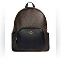 Coach Bags | Coach Court Backpack In Signature Canvas Medium Brown (New). | Color: Brown | Size: Os