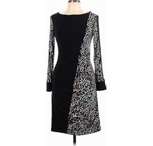 DS Dress Casual Dress - Sheath Crew Neck 3/4 Sleeves: Black Dresses - Women's Size 10