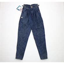 NOS Vintage 90S Streetwear Womens 27 Acid Wash Pleated Side Buckle Denim Jeans, Vintage Womens Jeans, 1990S Acid Wash Jeans, Pleated Jeans