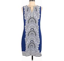 New York & Company Casual Dress - Shift: Blue Dresses - Women's Size Medium