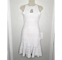 Anthropologie Yoana Baraschi Knit Rayon Blend Sleeveless White Dress