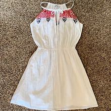 Old Navy Dresses | Gauzy Embroidered Dress | Color: Red/White | Size: Xs