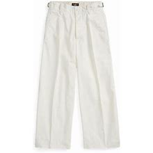 Ralph Lauren Cropped Poplin Wide-Leg Pant - Size 30 in White