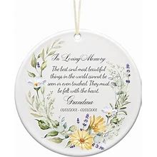 Personalized Memorial Christmas Ornament Custom In Loving Memory Ornament Floral Memorial Memories Memorial Gift For Loved Ones