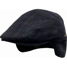 EPOCH HATS Wool Blend Herringbone Winter Ivy Cabbie Hat W/Fleece Earflaps - Driving Hat