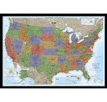 National Geographic Maps United States Decorator Wall Map In Blue | 48 H X 69 W In | Wayfair D772677b1b0bb1b256c77b8e822713b4