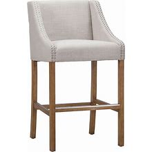 Castaic Stool By Kosas Home, French Beige, Counter Height, Bar Stools