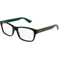 Gucci GG 0006O 006 Black/Green Plastic Rectangle Eyeglasses 55mm
