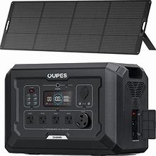 OUPES Mega 2 Portable Power Station 2500W/2048Wh Solar Generator Bundle Battery