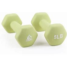LIONSCOOL Neoprene Coated Dumbbell Weights (Sage 5Lb Pair)