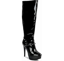 London Rag Patent Stiletto Women's Knee-High Boots, Size: 8, Black