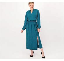 Candace Cameron Bure Petite Star Printmaxi Dress, Size Petite X-Small, Evergreen