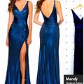 La Femme Dresses | La Femme Ruffled Dress Tea Length | Color: Blue | Size: 12