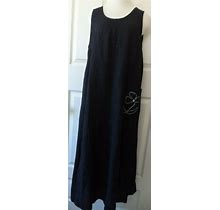 Talbots Petites Linen Black Pullover Dress Women's Size 10P