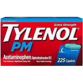 Tylenol PM Extra Strength Pain Relief Caplets (225 Ct.)