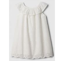 Gap Factory Babygap Eyelet Ruffle Dress New Off White Size 12-18 m