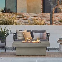 Lindon 60" Fire Pit With Hidden Tank Made In USA By Real Flame Dune Finish