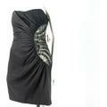 Strapless Little Black Silk Party Dress Ali Ro Sequins Beads Mini Dress 12 D650